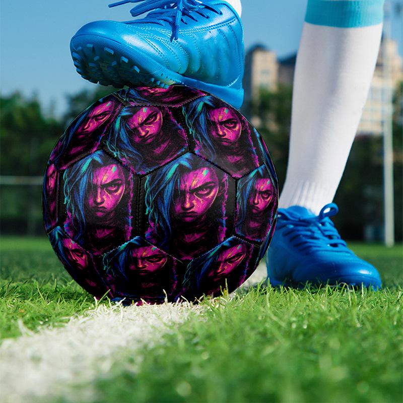Jinx Print Size 5 Soccer Ball, PU Wear Resistant Football for Match Training and Daily Practice, Birthday Gift for Soccer Fans
