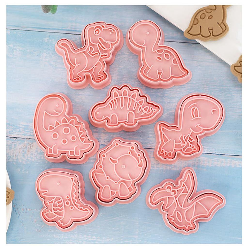 Dinosaur Cookie Mold Cute Food Grade Plastic 3D Animal Baking Cutter for Biscuits Cakes Desserts Crafts