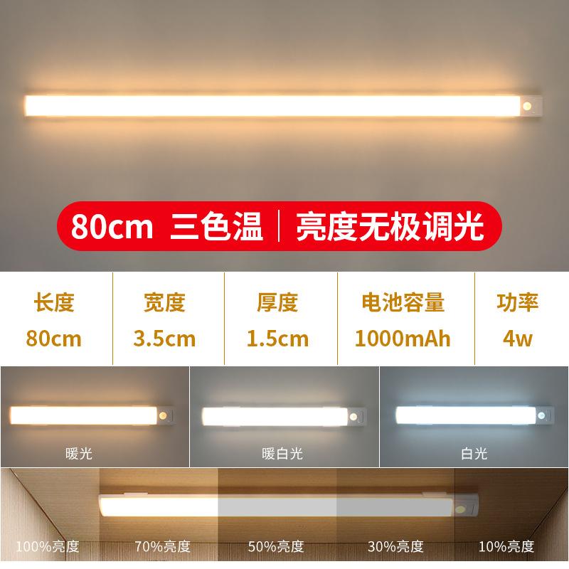 Ультратонкая интеллектуальная светодиодная лента с индукцией человеческого тела, магнитная присоска, самоклеящаяся светодиодная лента для гардероба, перезаряжаемый винный шкаф