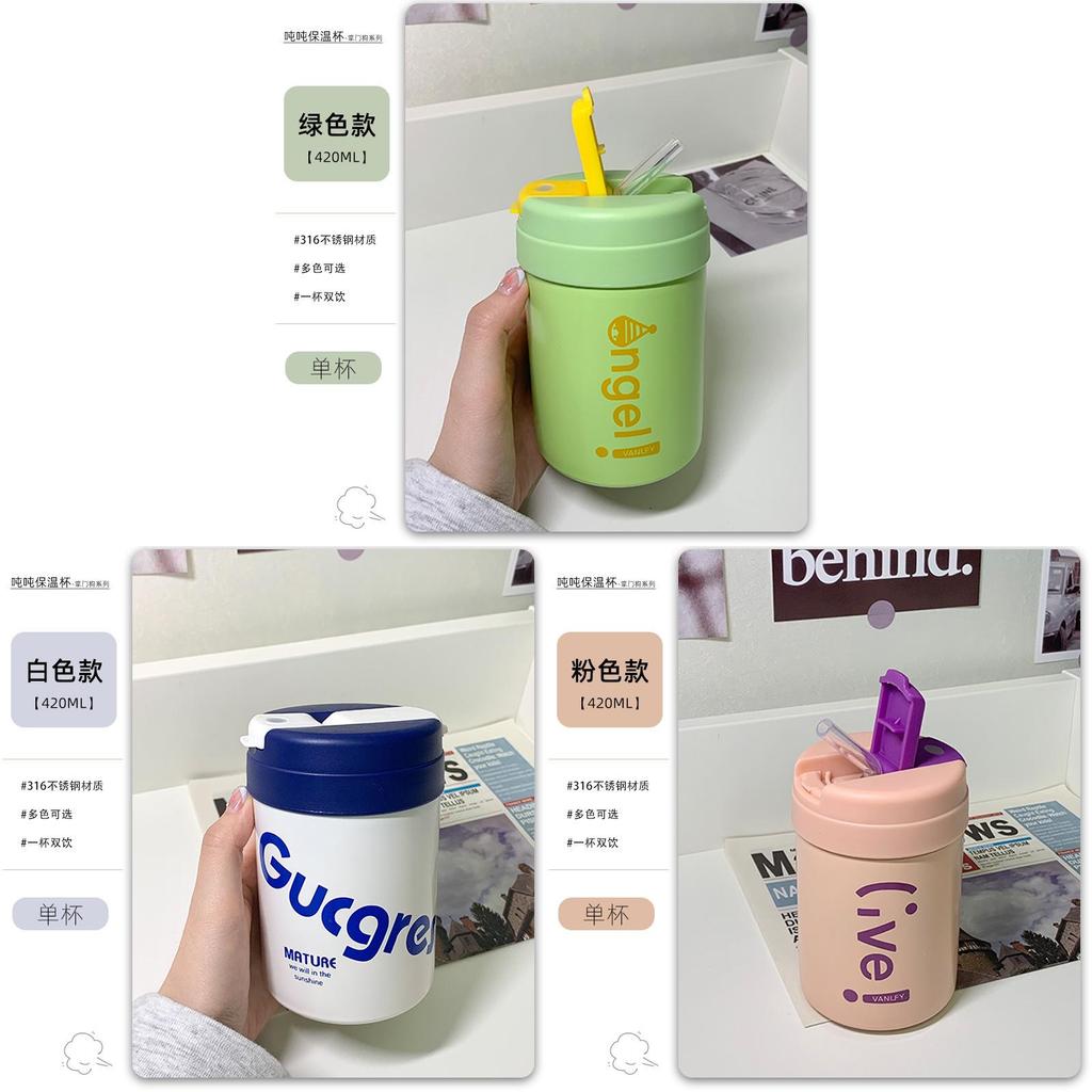 Childrens Travel Insulated Water Bottle With Straw Leakproof For Kids And Teens