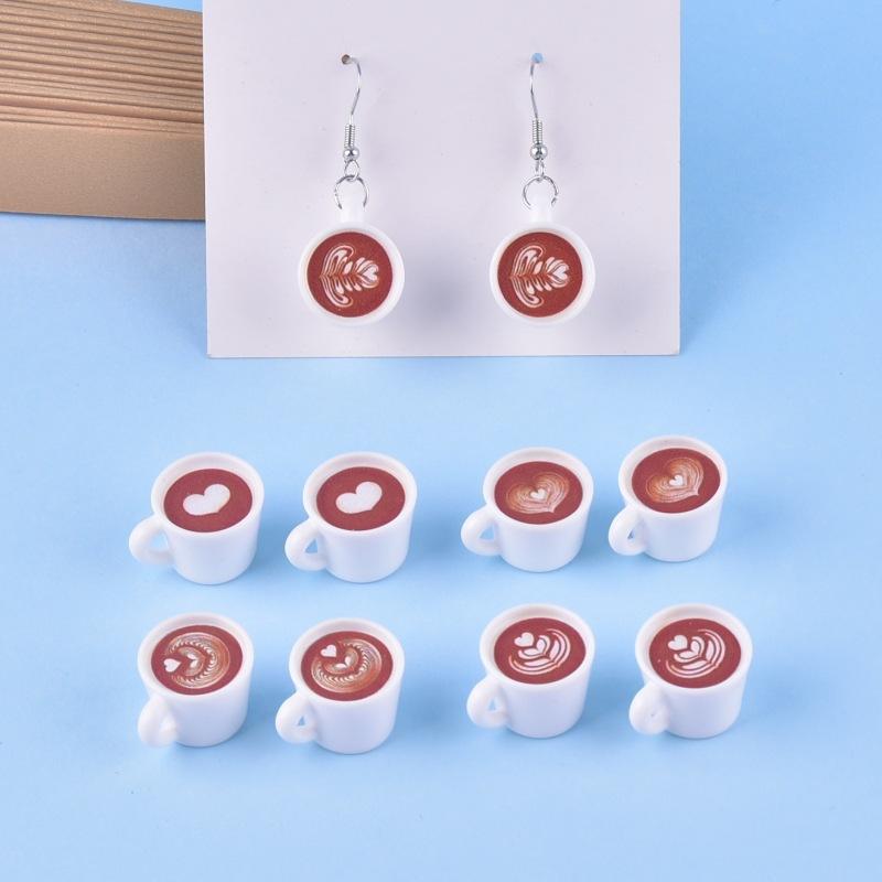 10Pcs Mini Miniature Coffee Cups Resin Charms Funny Cute Drink Diy Crafts Pendant For Earring Keychain Jewelry Make