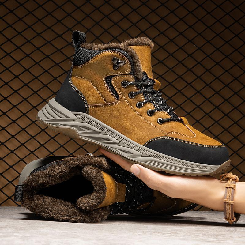 Осенне-зимняя мужская обувь новые бархатные термоботинки Северо-восточные утолщенные большие хлопковые туфли для активного отдыха, альпинизма, сноуборда