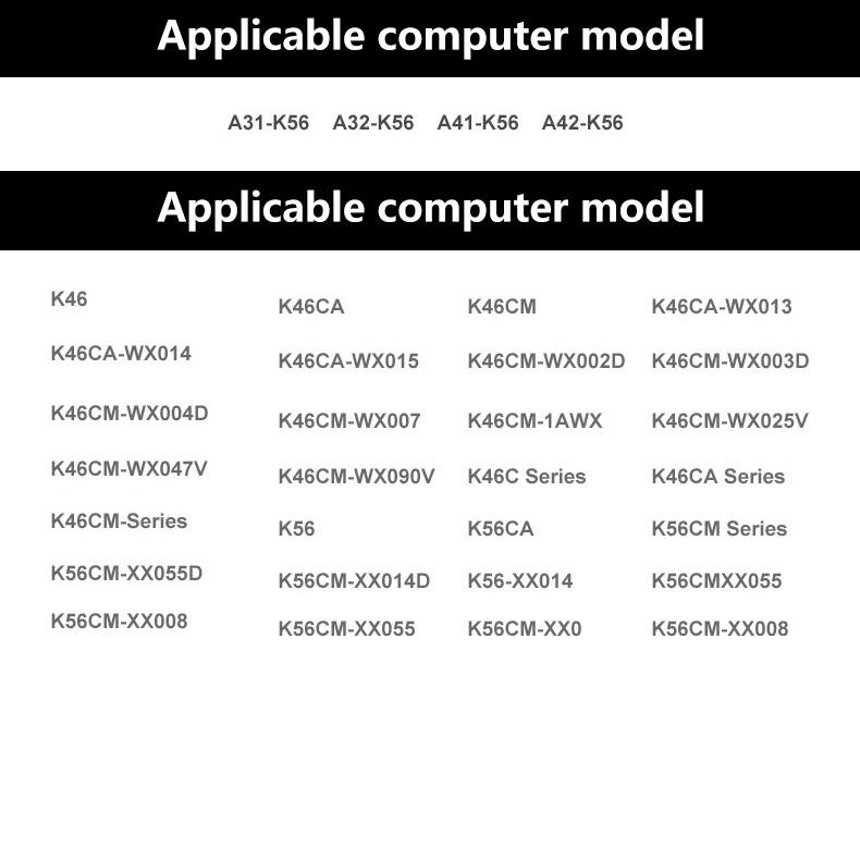 Сменный аккумулятор для ноутбука ASUS S46C S56C K56C A46C S550C E46C K46 K46C K46CM A31 A32 A41-K56 A42-K56 A32-K56