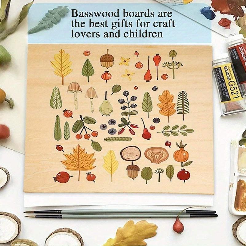 12Pcs Wood Sheets For Crafts Thick Wood Sheets With Smooth Surfaces For Laser Cutting, Wood Burning, Architectural Models