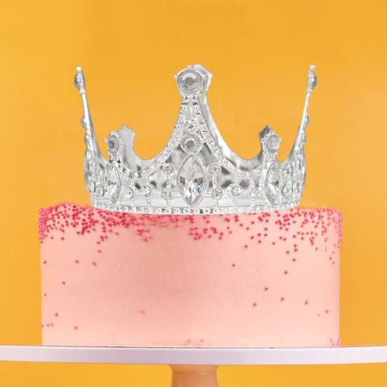 Корона для торта, искусственная хрустальная тиара, сверкающее украшение для торта, декор свадебного торта на день рождения, детский душ