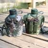 1Set Camouflage Military Water Bottle Heavy-Duty Aluminum Alloy 1L Outdoor Canteen Camping Hiking Survival Kettle Bag Thermal