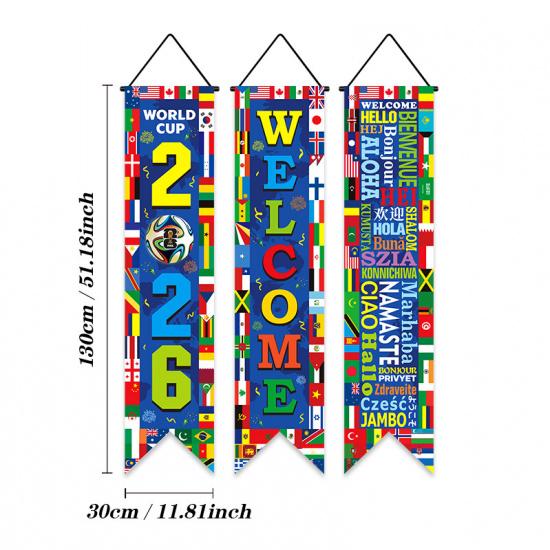 2026 USA Canada Mexico World Cup Flag Fan Support Wall Decoration Couplet Bar Atmosphere Hanging Flag