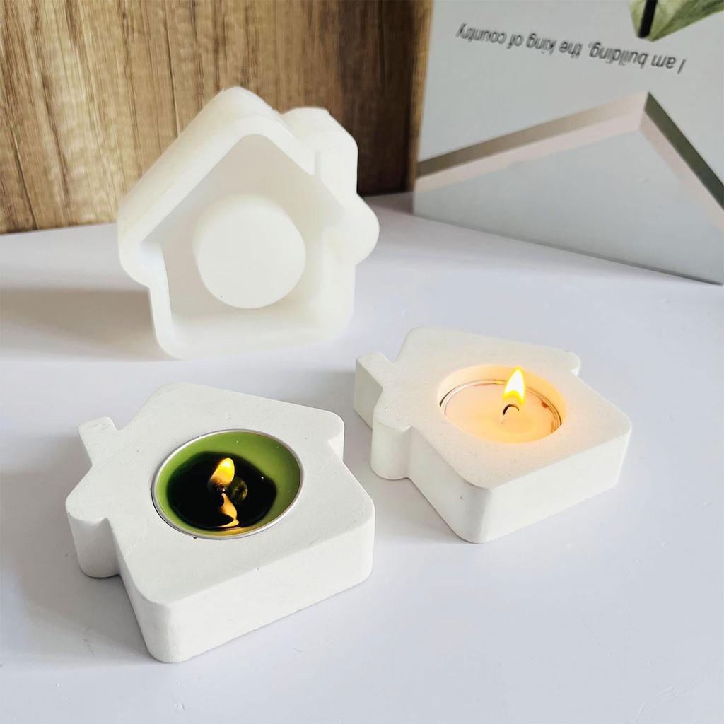 House Shaped Candle Stand Molds House Candlestick Molds for Making Candlestick Tealight Holder Room Decorations