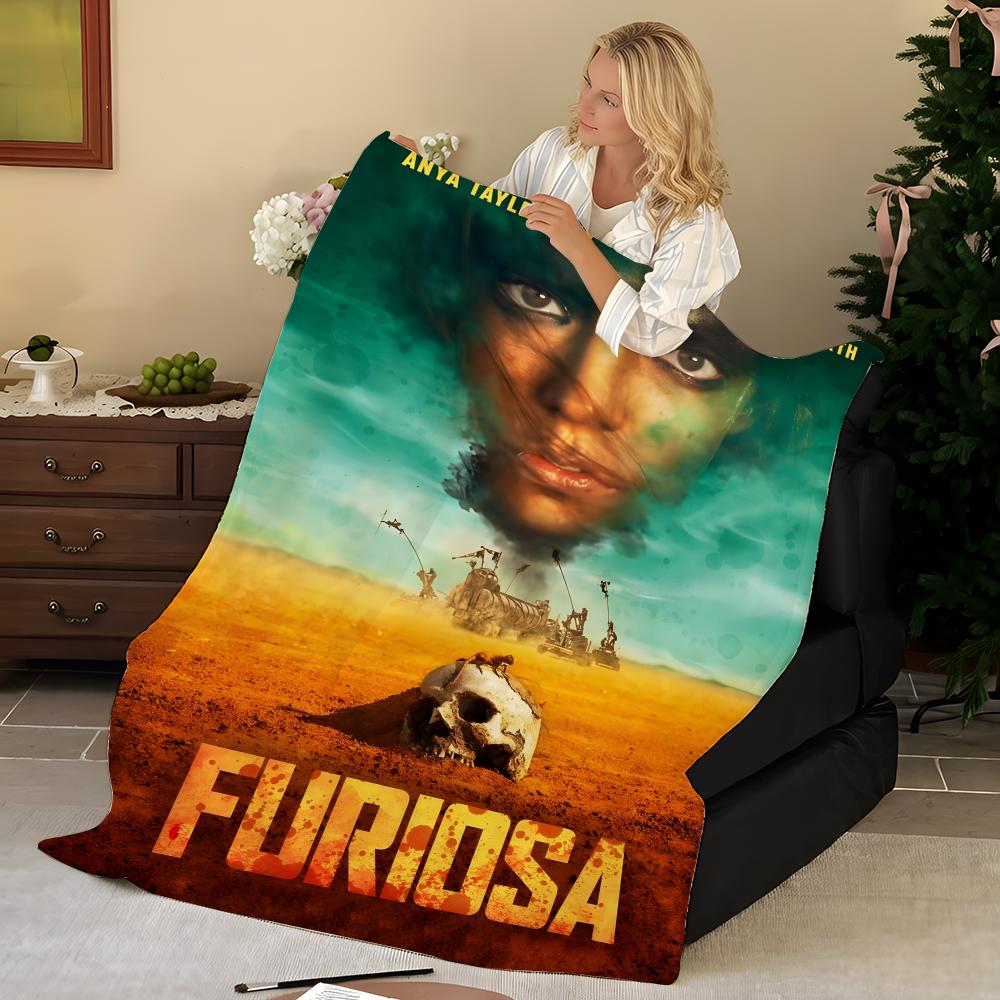 Плед из фланели F-Furiosa: Дорога ярости P-Приквел, Мягкий, Теплый, Прочный и Моющийся, Милый, Крутой