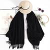 Extra Long 100% Wool Scarf Shawl Women Men Winter Warm Thick Pure Color Wrap Blanket Style