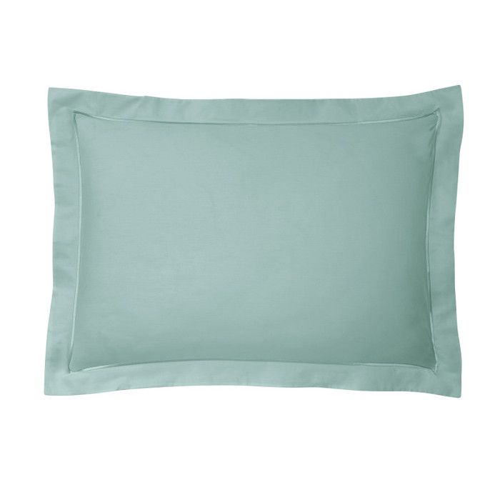 Taie d'oreiller percale de coton peigné "Julian" toutes dimensions Coton Pur - Julian Céladon - Taie d'oreiller 50 x 70 cm finition