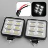 2pcs Cars Truck Off Road SUVs Vans Square 4-Inch White LED Work Light Pods Flood Spot Lamp