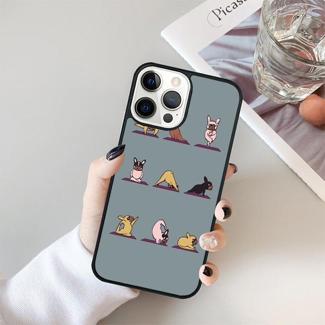 Милый французский бульдог йога Чехол-оболочка для iPhone 17 Air 15 16 14 13 12 Pro Max 11 Pro Max Plus Чехол для телефона