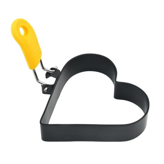 Форма для яиц в форме сердца из нержавеющей стали, антипригарное покрытие, цветок, звезда, блин, омлет