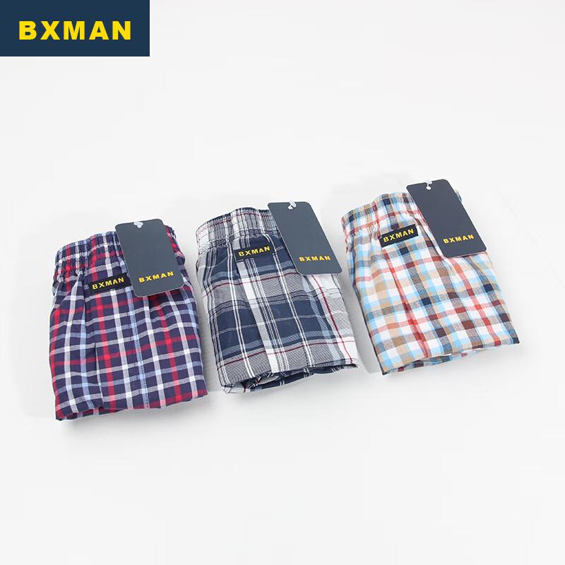Мужские свободные тканые хлопковые боксеры BXMAN