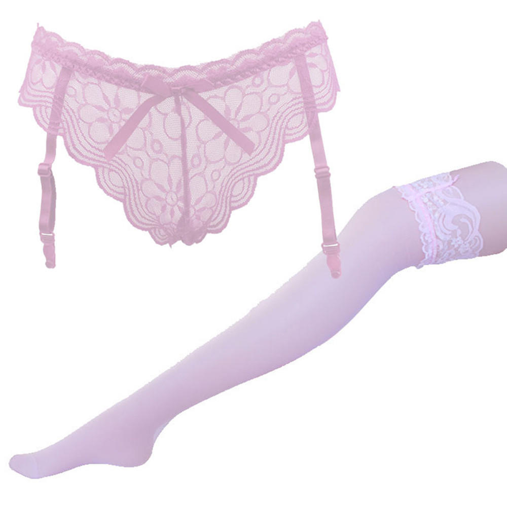 Women Sexy Elasticity Lace Silk Stockings Garters Suspender Nnderwear Panties