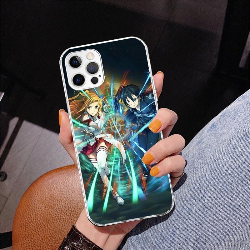 Чехол для телефона Аниме Sword Art Online Для iPhone 17 Air 16 Pro Max 16E 15 + 14 Plus 11 12 13 Mini 7 8 SE Подарок Печатная Крышка Fundas 17
