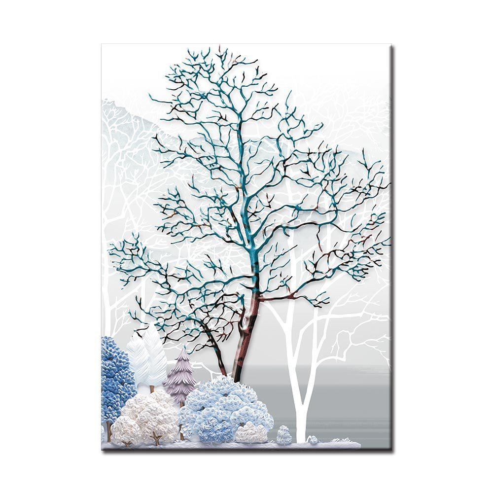 Popular Modern Three-dimensional Abstract Tree Deer Living Room Decorative Canvas Painting Oil Painting Canvas Wall Art Winter