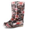 Leosoxs Rainboots Женские высокие сапоги Нескользящая водонепроницаемая обувь для дождя Новые высокие непромокаемые сапоги Модные женские сапоги из ПВХ с принтом