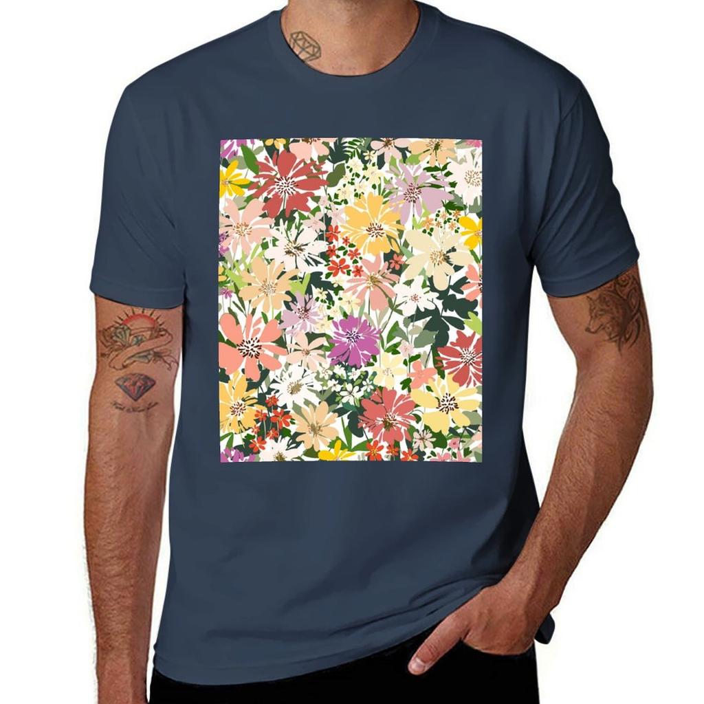 Modern Floral Illustration Flowers Art 9 Tshirt Daily Wear Print Tshirt