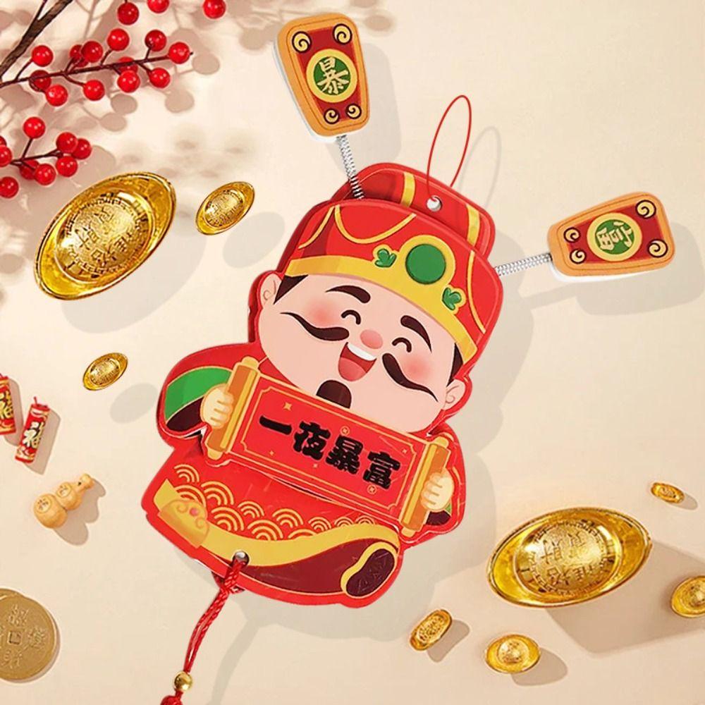 Festive Chinese God of Wealth Fridge Magnets Traditional New Year Fridge Stickers  Spring Festival