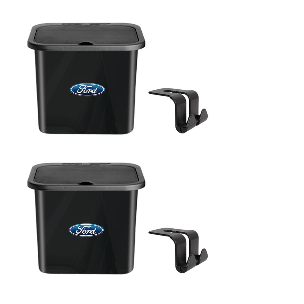 For Ford Ranger Kuga Fiesta Focus Mk3 Mustang ST Taurus 1PCS Car Trash Storage Case Backseat Hanging Can Organizer Center Cover SDE1