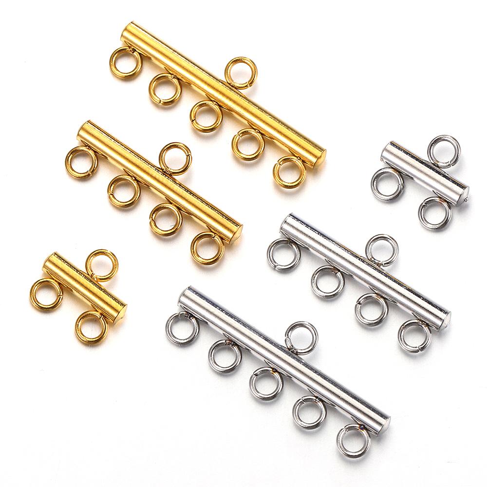 20pcs Stainless Steel Necklace Bracelet Layer Clasps Pendant Bail Connector Drop DIY Connectors For Jewelry Making Supplies