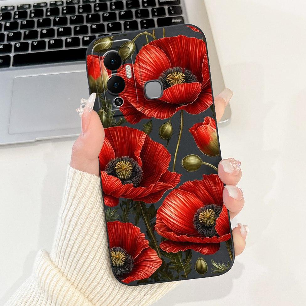 For Infinix Hot 12 Play Case Silicone Cute Fashion Butterfly Love Painted For Cover Inifnix Hot 12 Play Phone Case X6816 X6816C