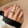 Fashion Ladies Crystal Love Heart Adjustable Open Rings Jewelry