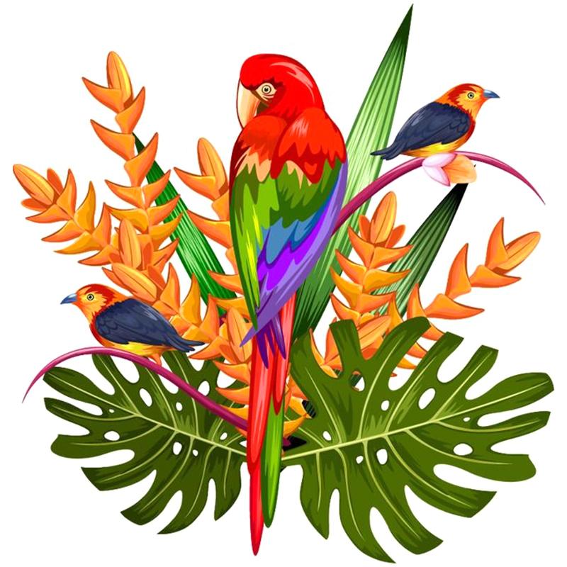 Красивая наклейка с попугаем на автомобиль, самоклеящаяся наклейка, водонепроницаемые декоративные наклейки для автомобиля