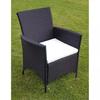 VidaXL Mobilier à dîner de jardin 9pcs et coussins Résine tressée Noir