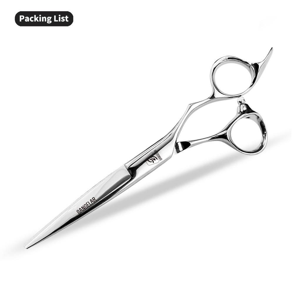 Ножницы для стрижки и парикмахерские ножницы Sangelar длиной 6 дюймов, ножницы из нержавеющей стали премиум-класса с гладкими и острыми лезвиями для салонов (Бесплатная сумка)