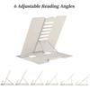 Desk Book Stand Metal Reading Rest Book Holder  Cookbook Documents Holder With Page Clips