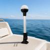 Support Post Rear Light for Yacht Pontoons, 12 Inch Marine Navigation Lamp with Clear Ribbed Lens, 12V LED Details, and Screw Hardware Included