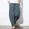 Cotton Linen Pants Men Baggy Casual Trousers Male Walking Wide Leg Loose Sweatpants Chinese Summer Jogger Pants