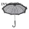 Fashionable Daily Travel Parasol Vintage Gothic Lace Umbrella, Black Bridal for Halloween Elegant Hollow Embroidery Umbrella Witch Cosplay,