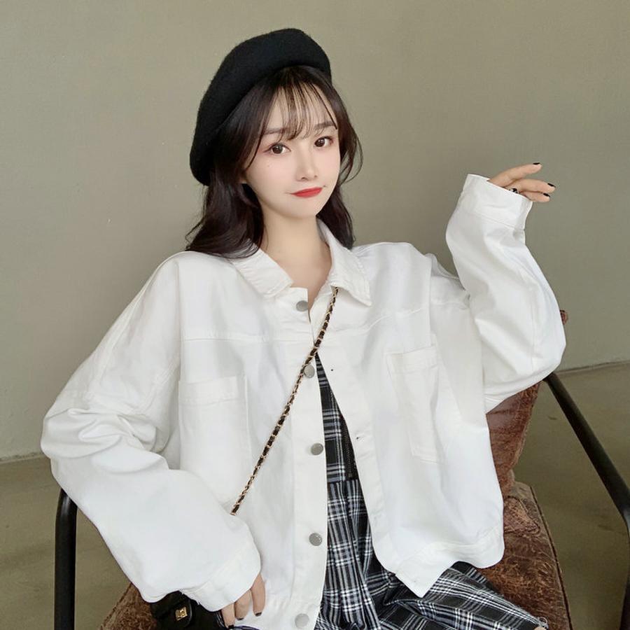 Новая женская короткая джинсовая куртка фиолетового цвета, свободного кроя, винтажная, ретро, повседневная, модная