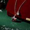Red Zircon Star Korean S925 Sterling Silver Necklace - Luxury Christmas Clavicle Chain for Women