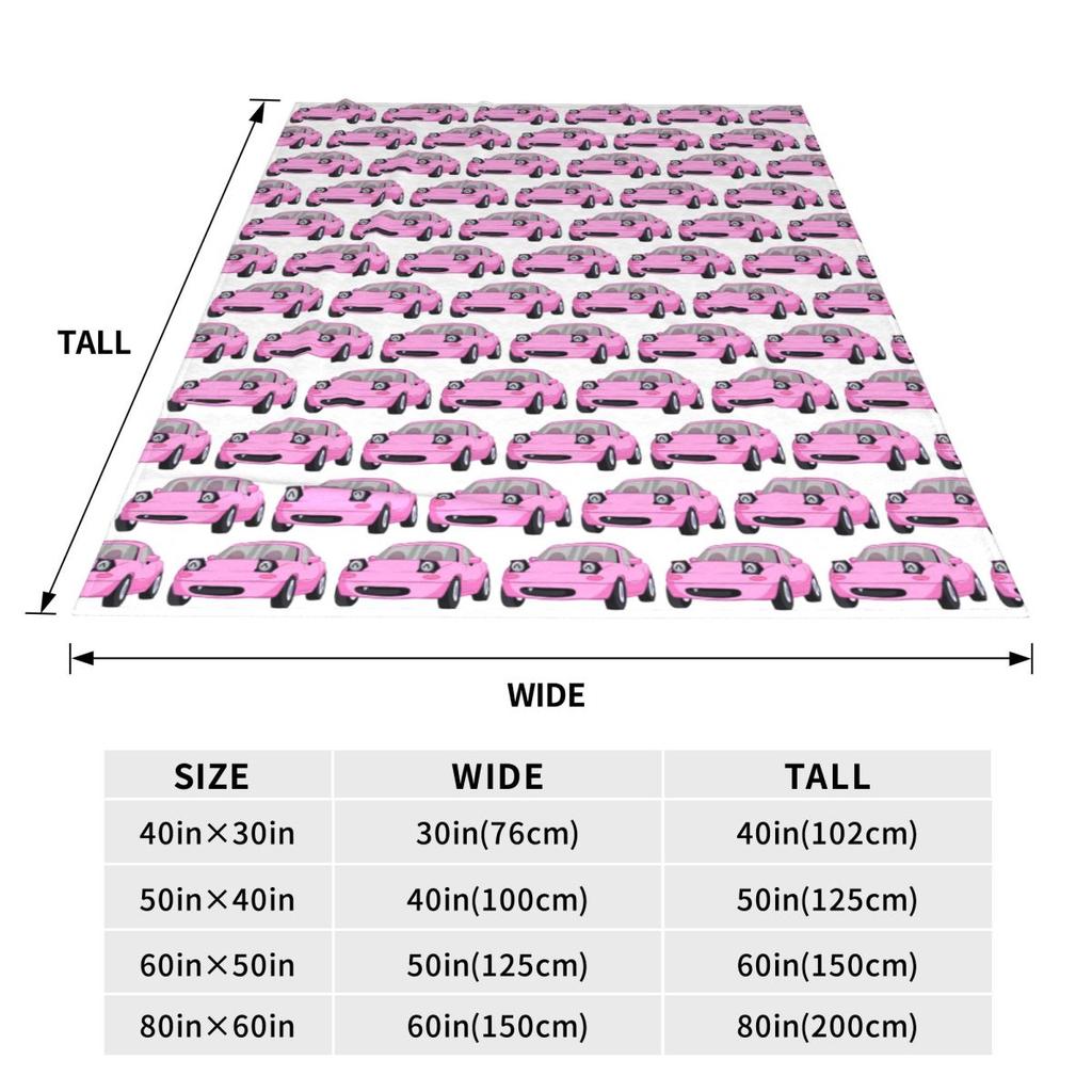 Cute Miata Face Blankets Soft Warm Flannel Throw Blanket Plush for Bed Living room Picnic Travel Home Couch