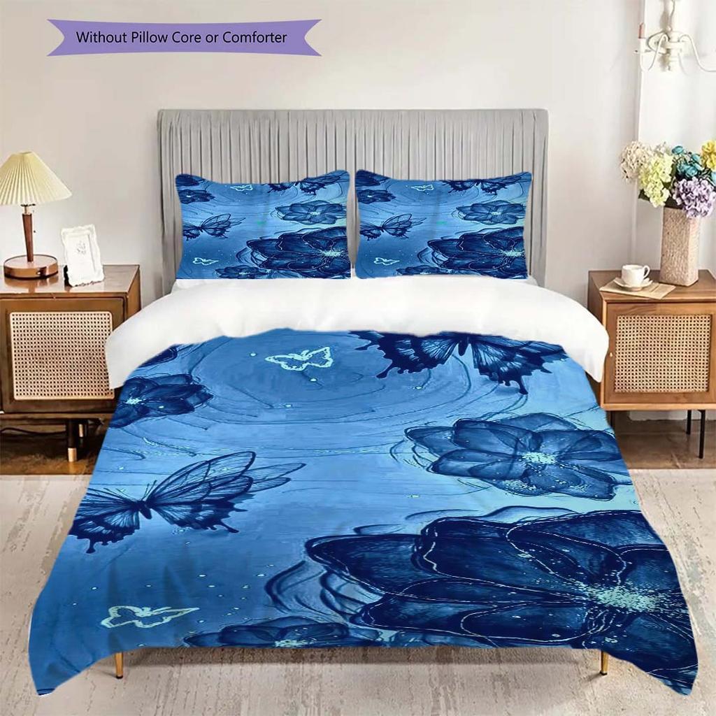 1PC Butterflies, flowers Bedding Quilt Set Quilt Cover Pillowcase Home Decoration Birthday Gift (1 * duvet cover + 15 * pillowcase, without core)