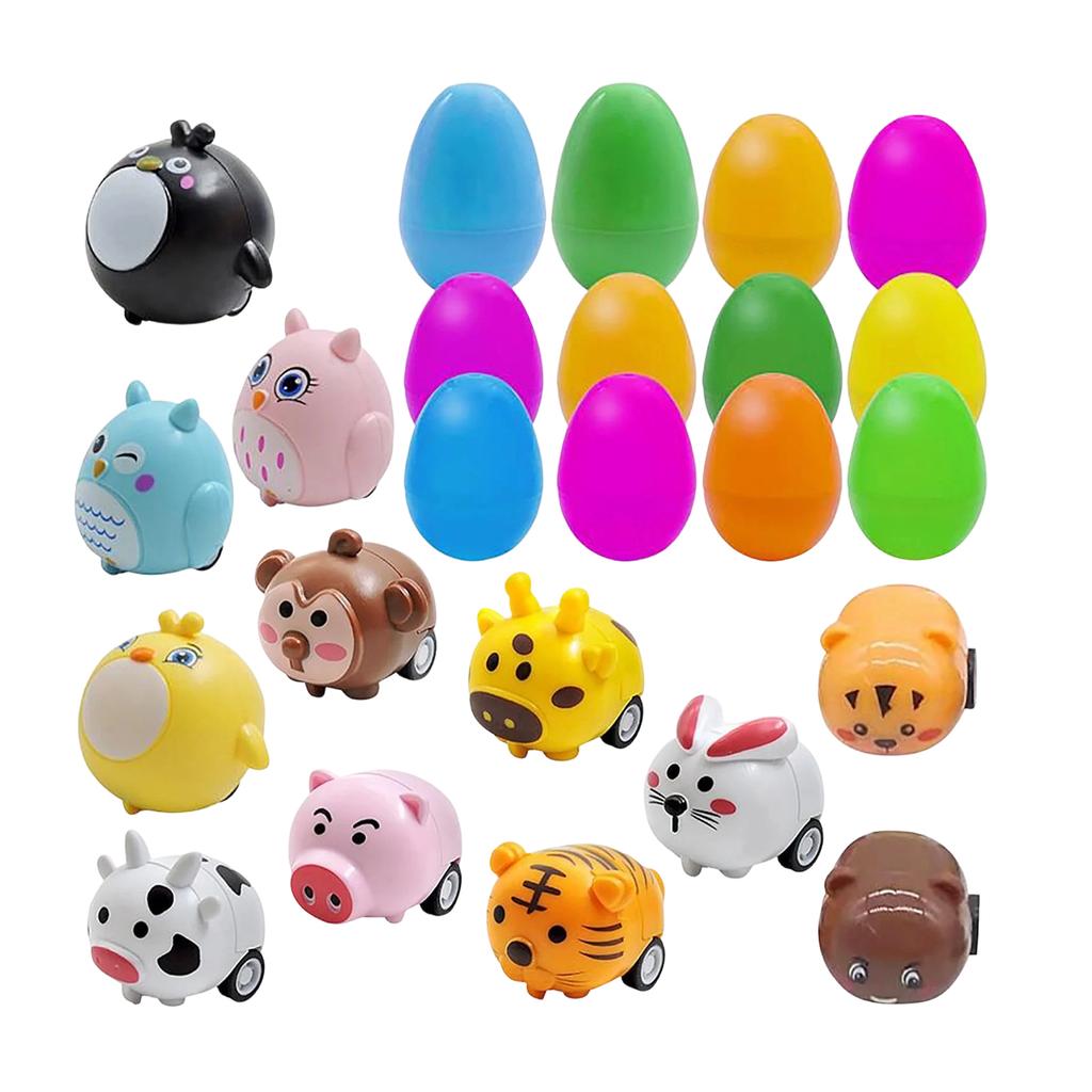 12pcs Easter Egg Squeezable Bunny, Stress-Relieving Beaded Surprise Open-End Egg Stuffed Toy