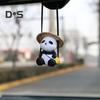 Toy Car Interior Panda Pendant Realistic Funny Car Interior Rearview Mirror Hanging Pendant