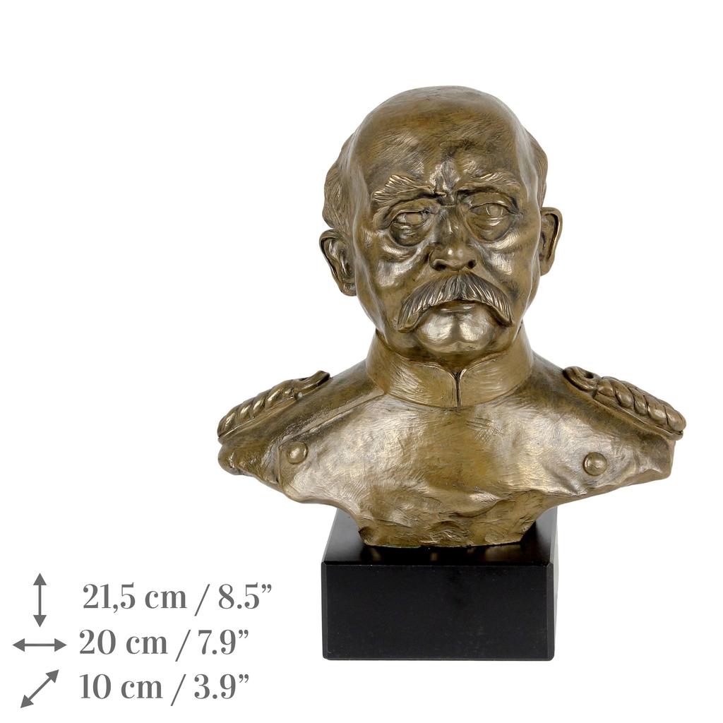 Otto von Bismarck - marble bust, statuette of a famous person, decoration for office, school, and hotel by the Art-Dog brand