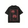 Japanese Spider Lily Soft Grunge Flower Anime Aesthetic Washed T-Shirt Aesthetics Cosas Clothing Shirts
