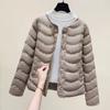Inner Pot Warm and Lightweight Cotton Jacket for Women's Autumn and Winter Round Neck Short Cotton Jacket