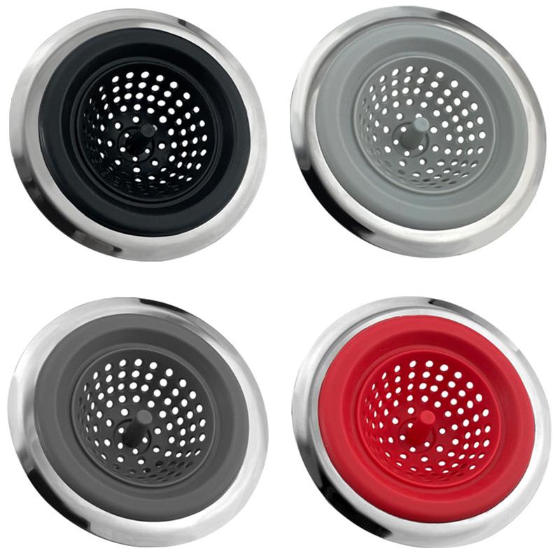 Kitchen Silicone Sink Strainer Drainer Anti Blocking Food Waste  Bathroom Floor Plug Sewer Hair Filter Catcher Stopper Tool