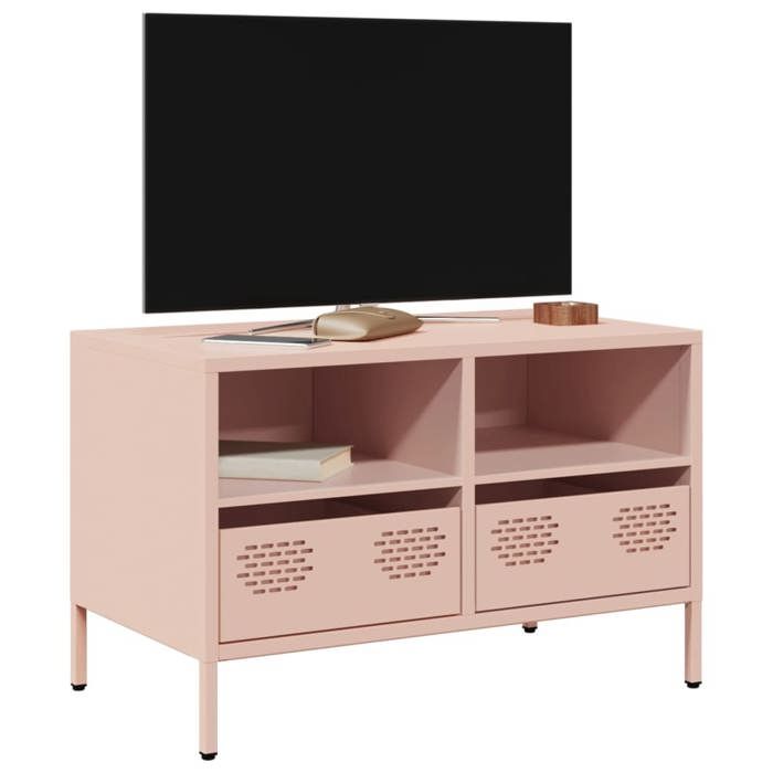 VidaXL Meuble TV rose 68x39x43,5 cm acier laminé à froid 851317