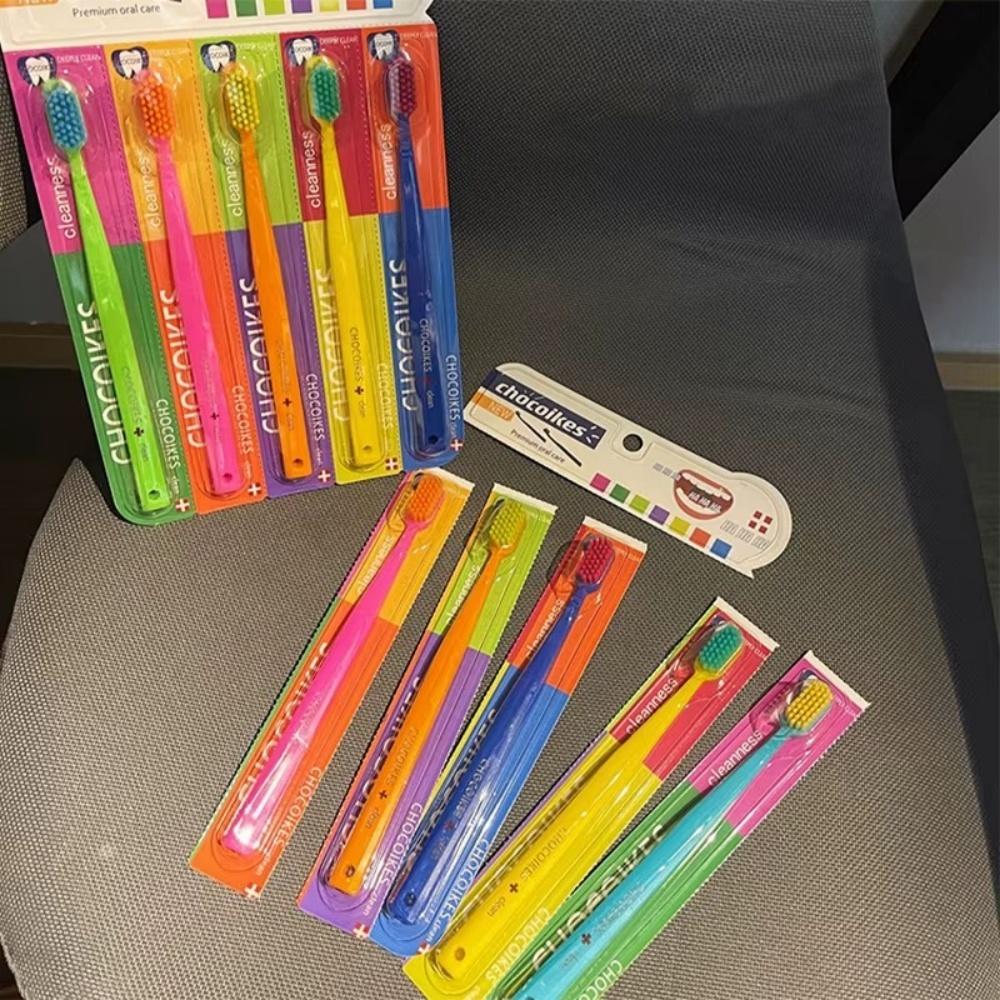 Портативная 5 шт. зубная щетка ультрамягкая щетина бытовая зубная щетка для мужчин и женщин семейная стоматологическая гигиена полости рта отбеливание зубов