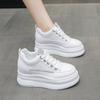 Мода Досуг Натуральная Кожа Белые Туфли Женские Дышащие Кроссовки Увеличенная Платформа Повседневная Обувь Женские Вулканизированные Туфли