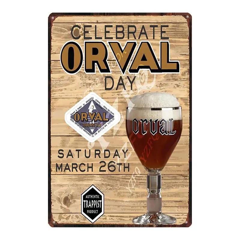 Belgian Beer Orval  Metal Tin Signs Retro Shabby Chi Plates For Wall Bar Home Pub Art Kitchen Coffee  Decor 30X20CM DU-8523B